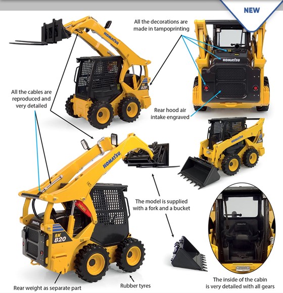 Komatsu SK820 with 2 Implements - 1:25